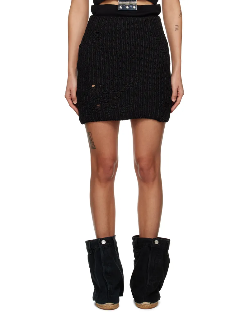 J.W.Anderson Black Distressed Miniskirt 999