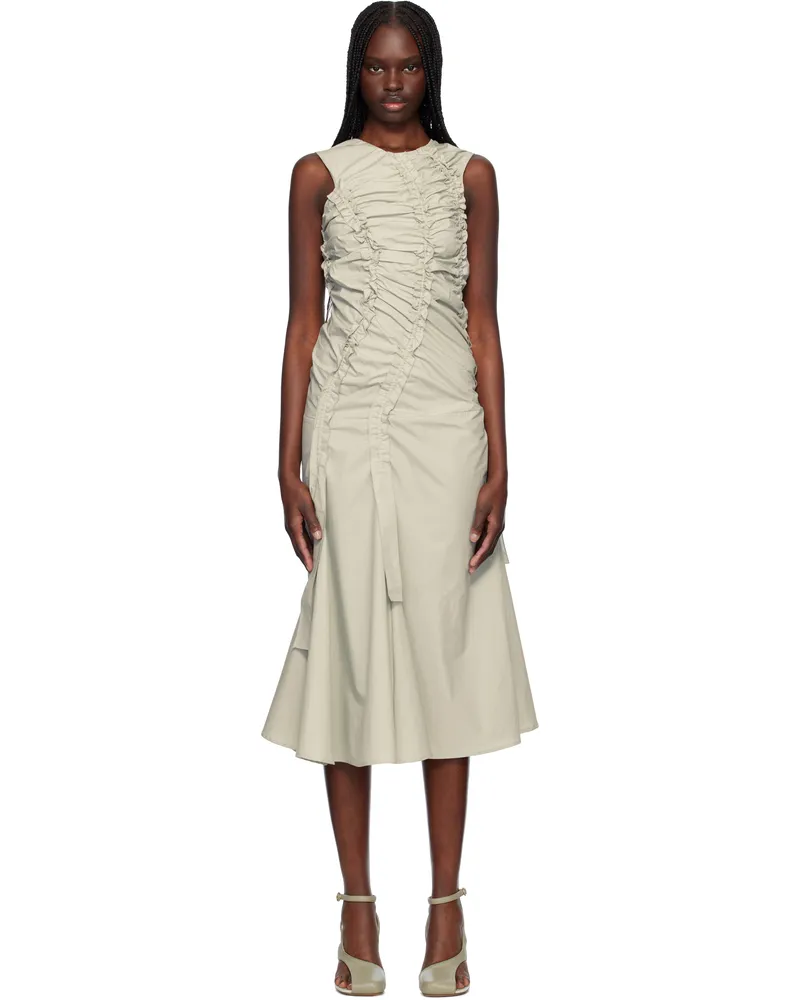 Renaissance Renaissance Gray Kyra Cotton Midi Dress Grey