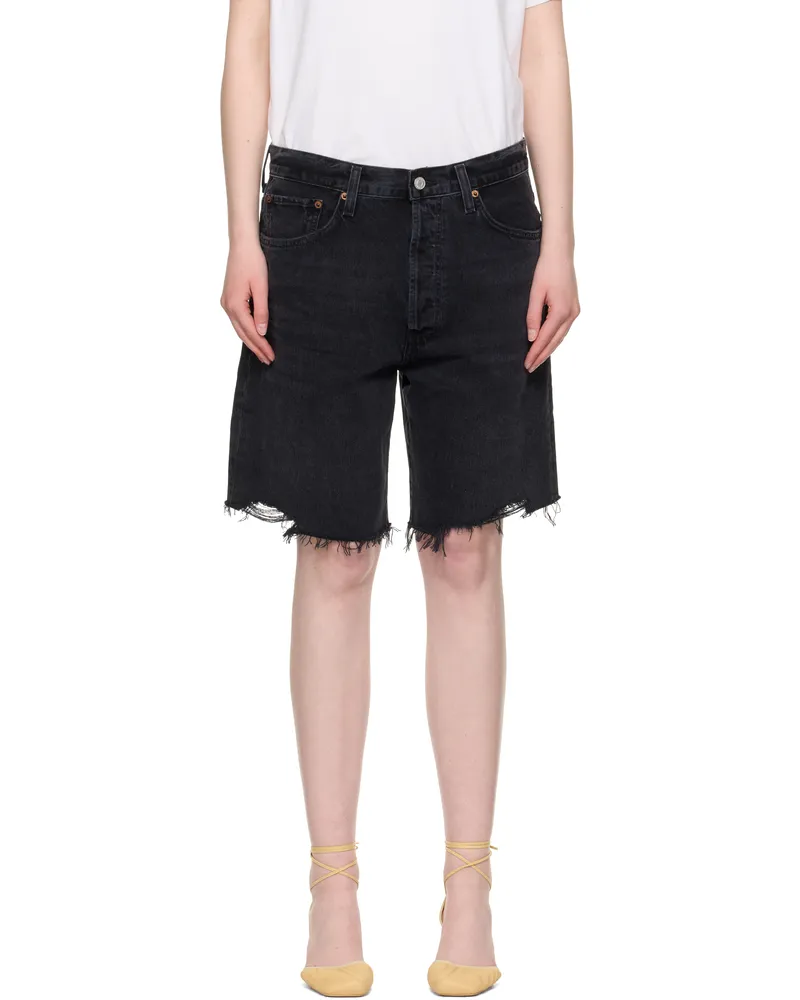 AGOLDE Black Indra Denim Shorts Bounce