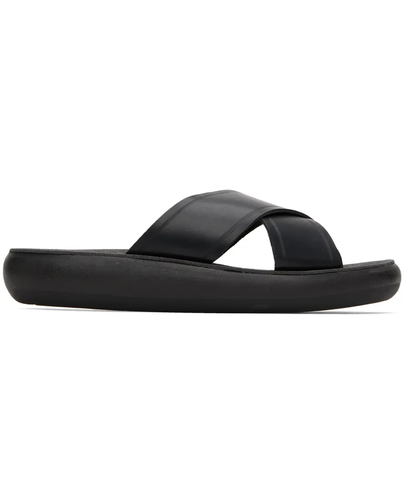 Ancient Greek Sandals Black Thais Comfort Sandals Black