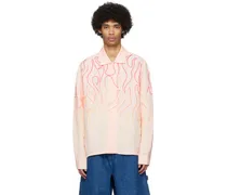 Pink Flame Embroidered Shirt