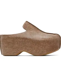 J.W.Anderson Beige Laminated Felt Platform Clogs 19080-250-beige