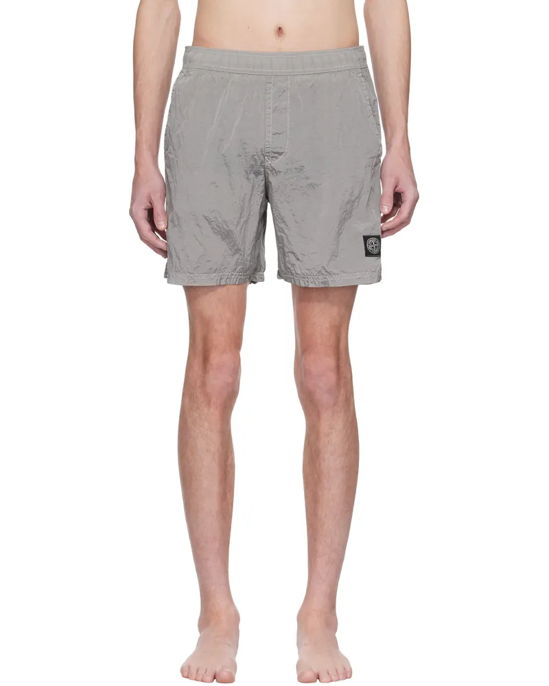 Stone Island Gray Nylon Metal ECONYL Swim Shorts V0061