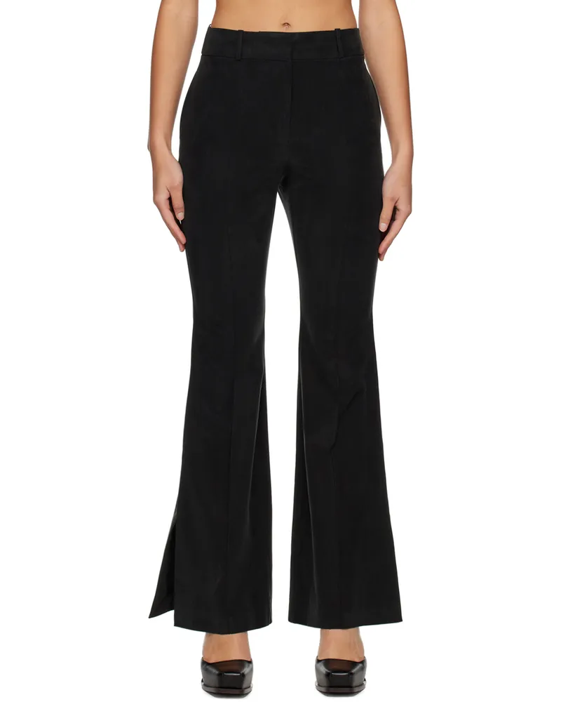 YUZEFI Black Flared Trousers Black
