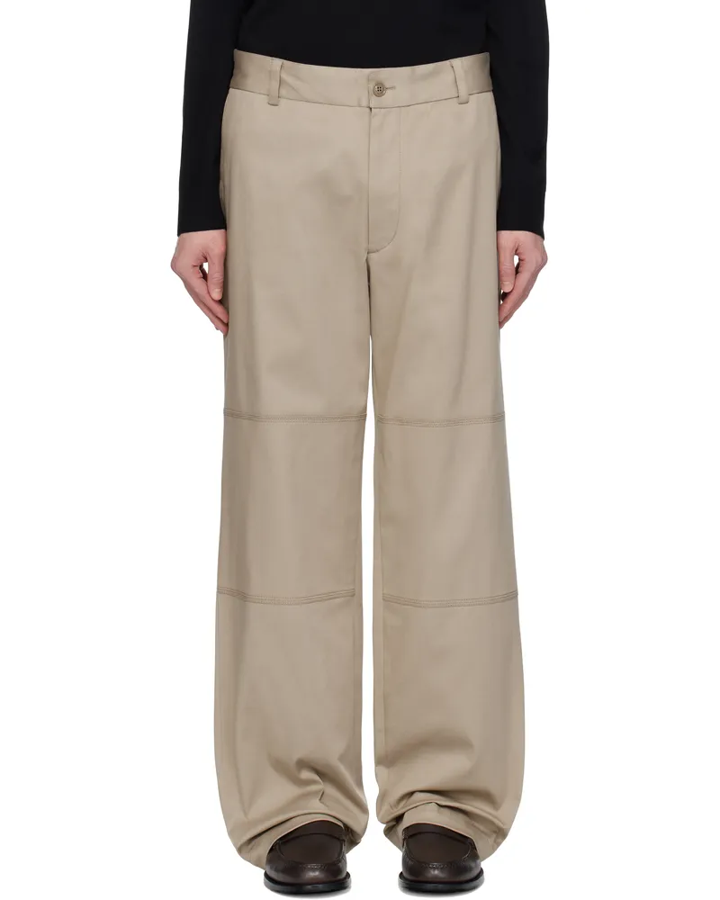 Moncler Beige Cotton Gabardine Trousers 207