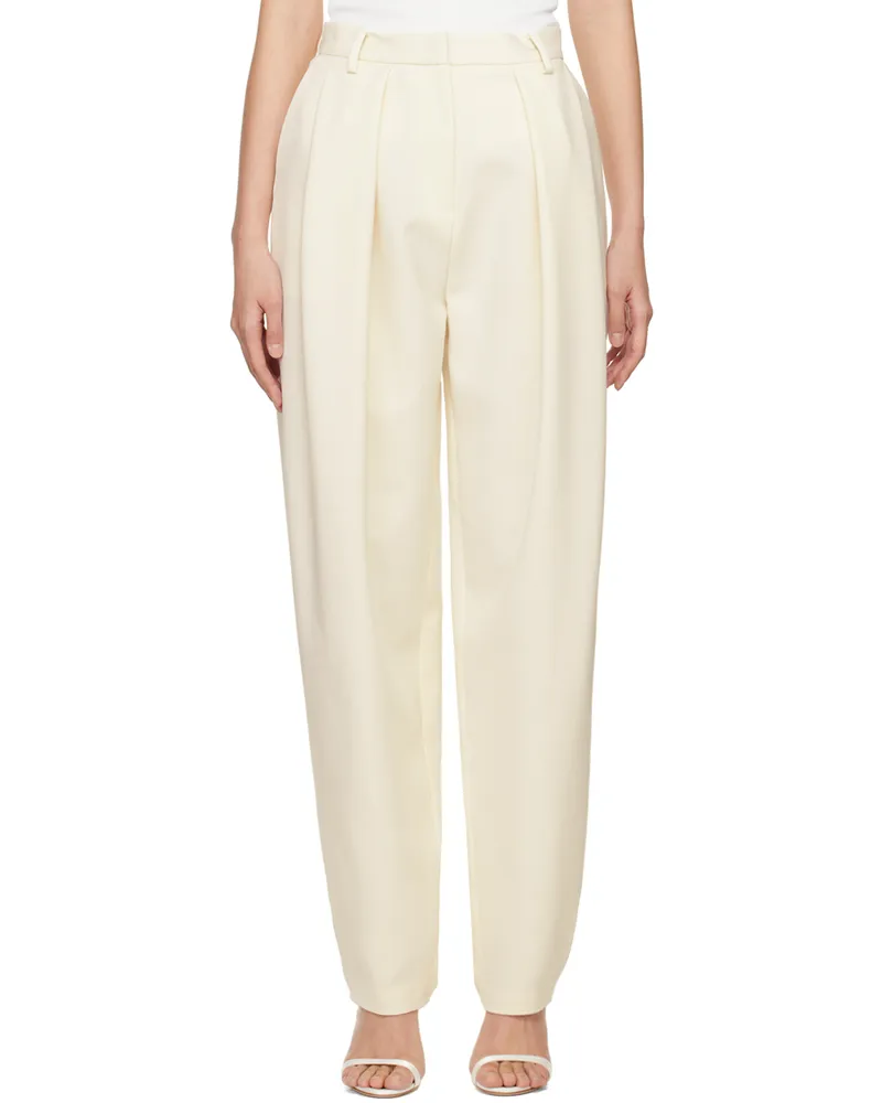 Magda Butrym Off-White Tapered Trousers Cream