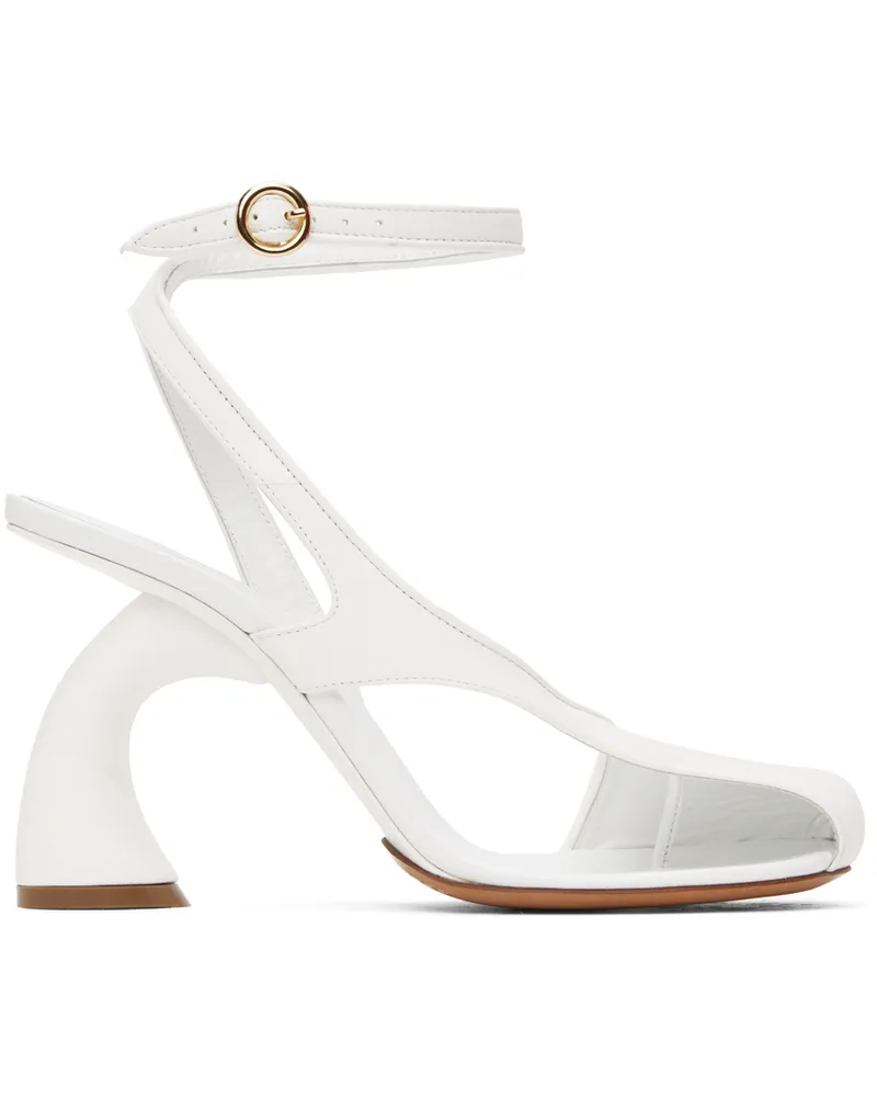 Dries van Noten White Leather Heeled Sandals 001
