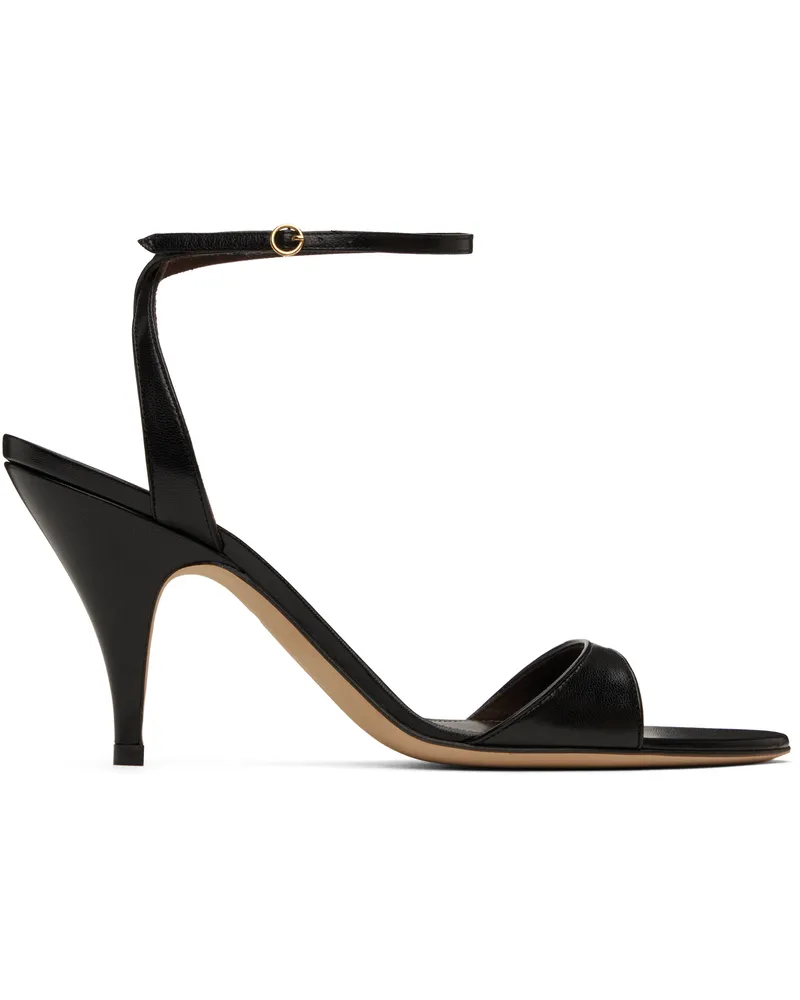 The Row Black Vika Ankle Strap Heeled Sandals Blk