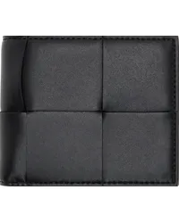 Bottega Veneta Black Bifold Wallet Black-silver