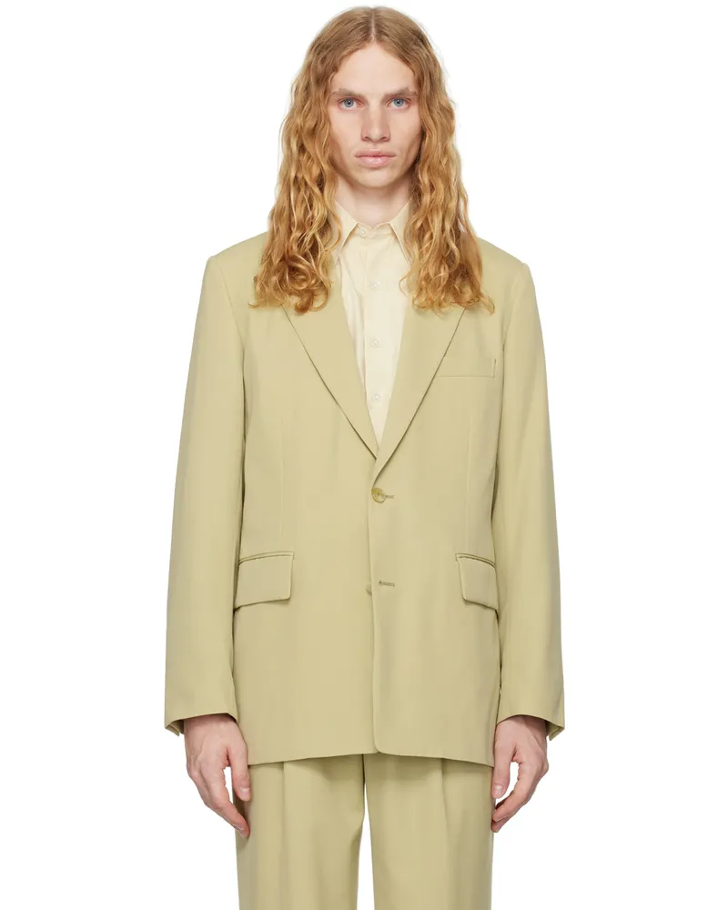 AURALEE Khaki Light Wool Max Gabardine Blazer Light