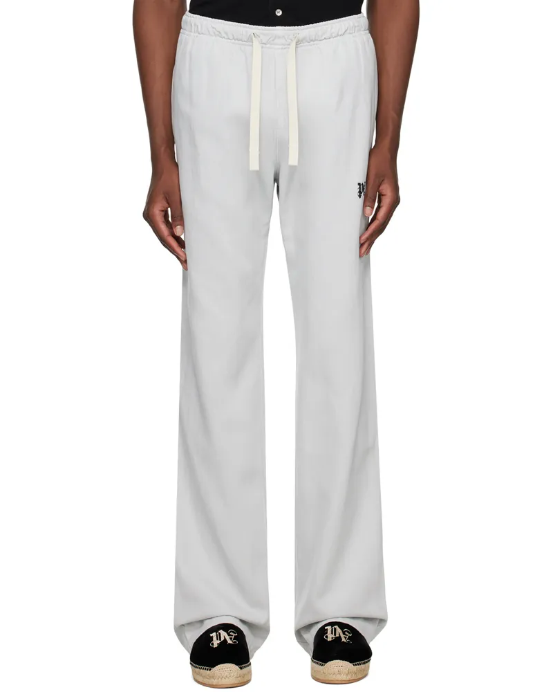 Palm Angels Gray Monogram Travel Sweatpants Light