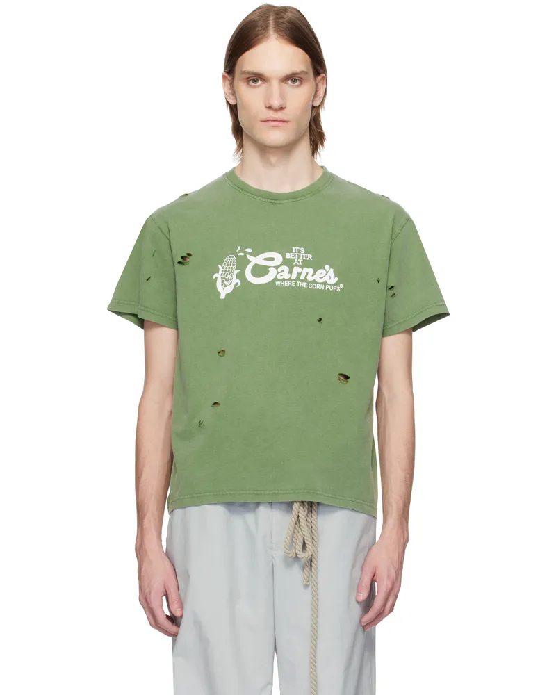 Carne Bollente Green 'Where The Corn Pops' T-shirt Off-green