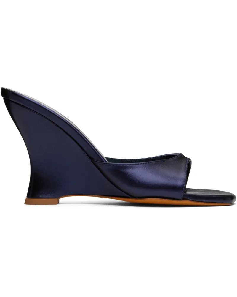 Maryam Nassir Zadeh Navy Lido Wedge Heeled Sandals 774