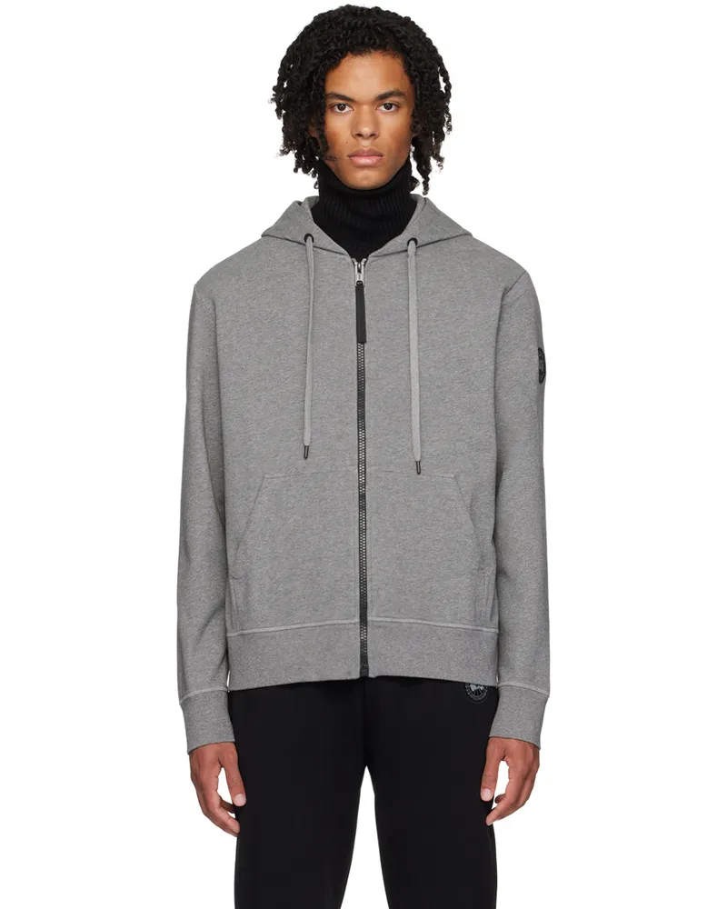 Canada Goose Gray 'Black Label' Huron Hoodie Stone