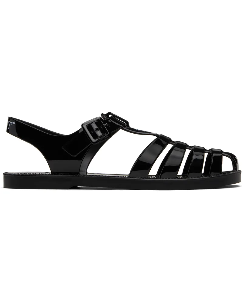 OFF-WHITE Black Arrow PVC Flat Sandals Black