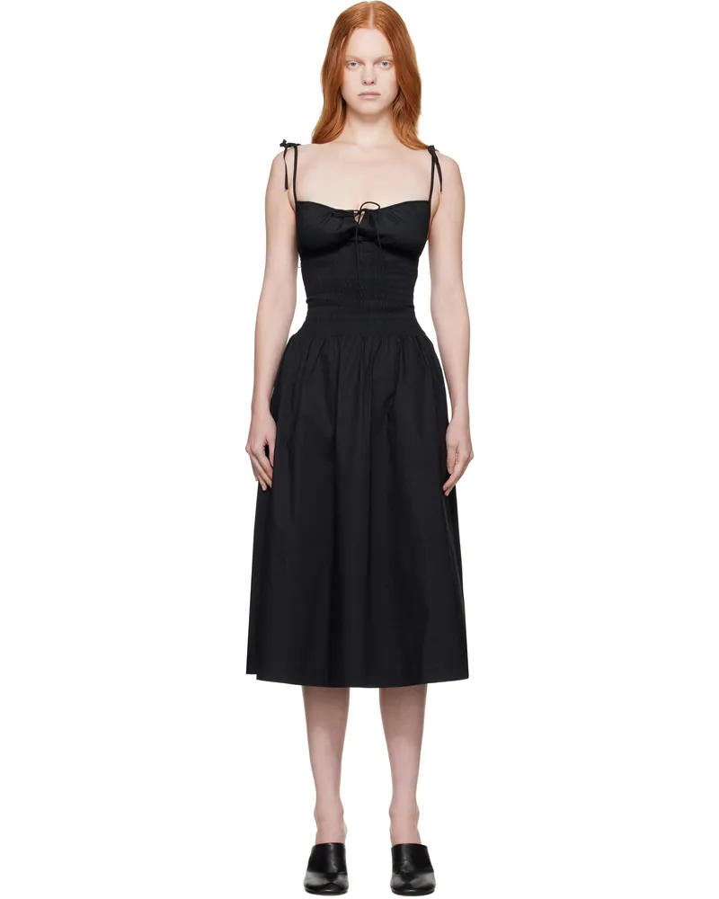 GUIZIO Black Lura Midi Dress Black