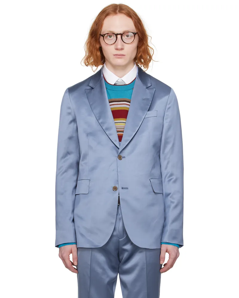 Paul Smith Blue Single-Breasted Blazer 40