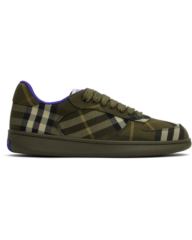 Burberry Khaki Check Terrace Sneakers Heath