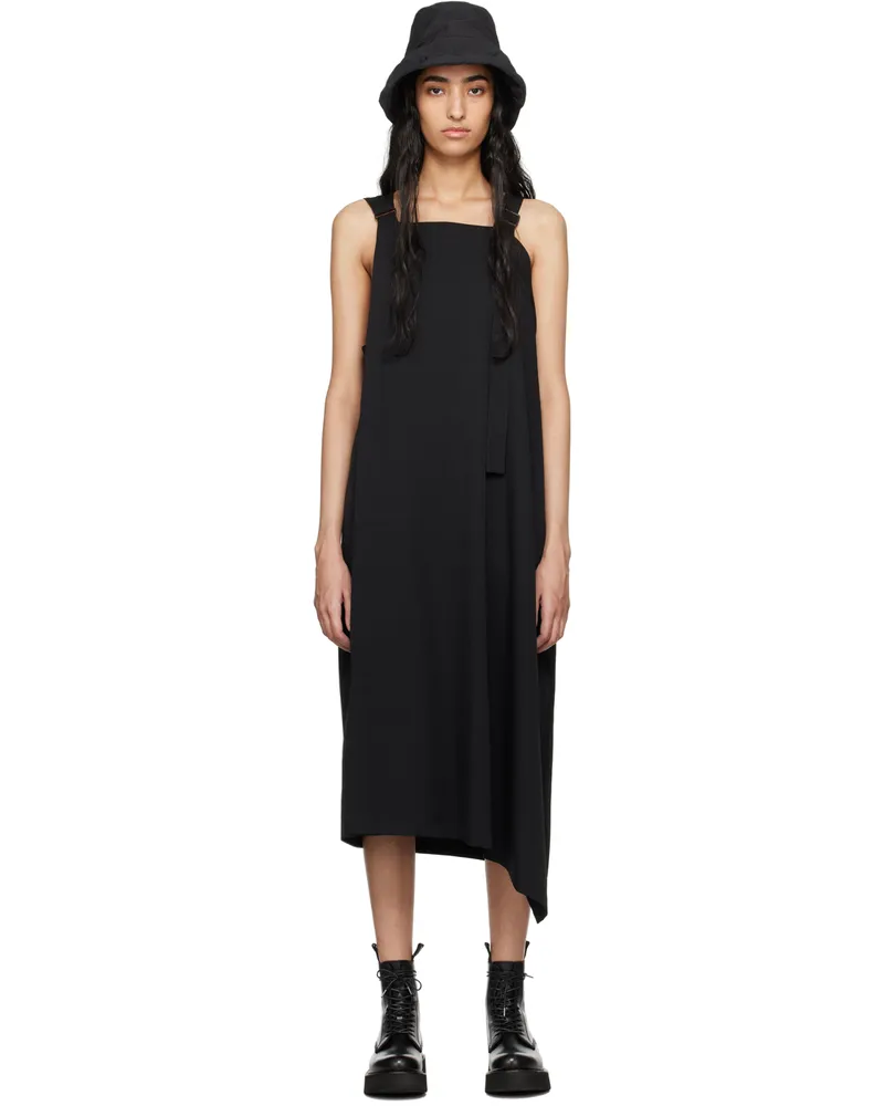 Yohji Yamamoto Black Asymmetric Midi Dress 1