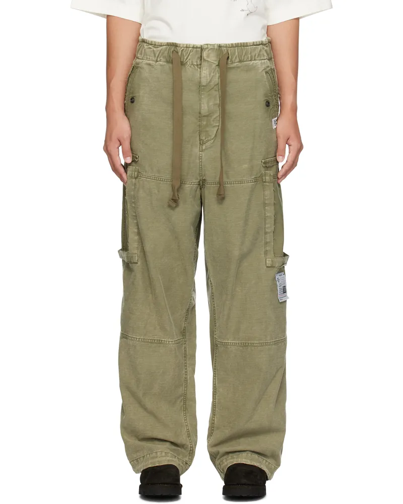 MIHARAYASUHIRO Khaki Cotton Satin Cargo Pants Khaki