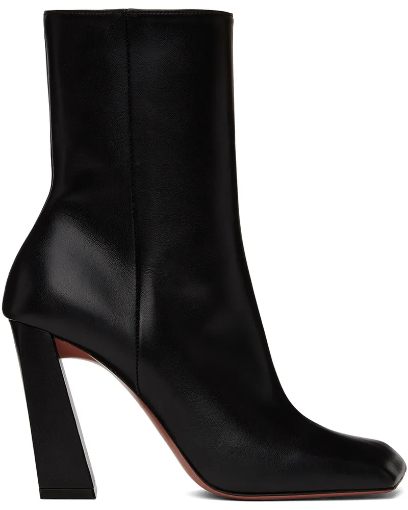 Amina Muaddi Black Marine Boots Black