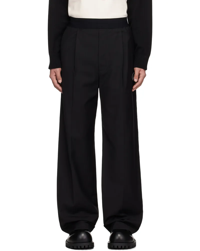 WE 11 DONE Black Logo Trousers Black
