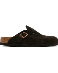 Birkenstock Brown Narrow Boston Soft Footbed Loafers Mocha