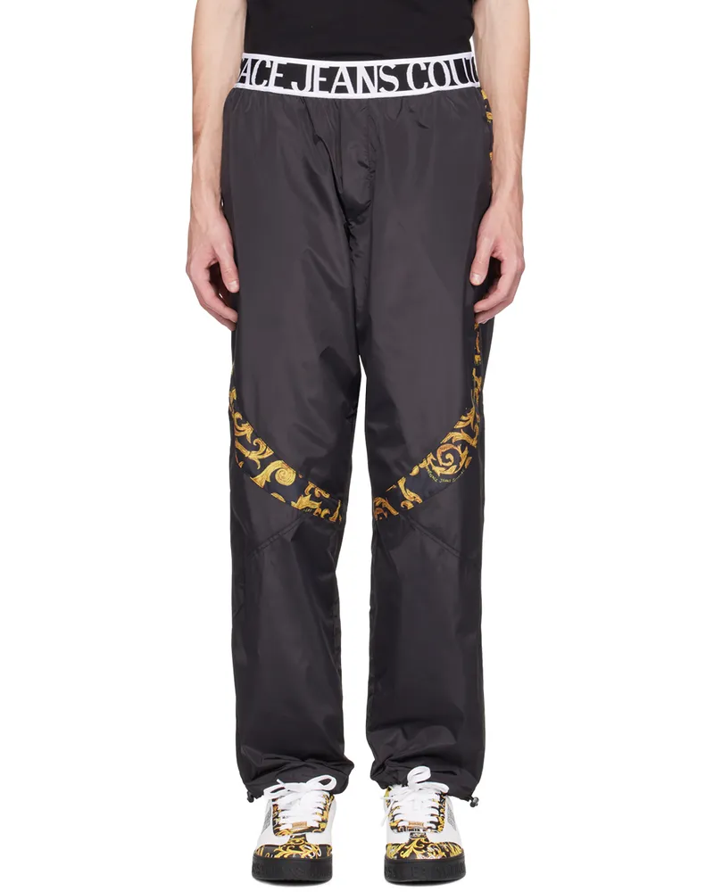 Versace Jeans Black Graphic Trousers Eg89