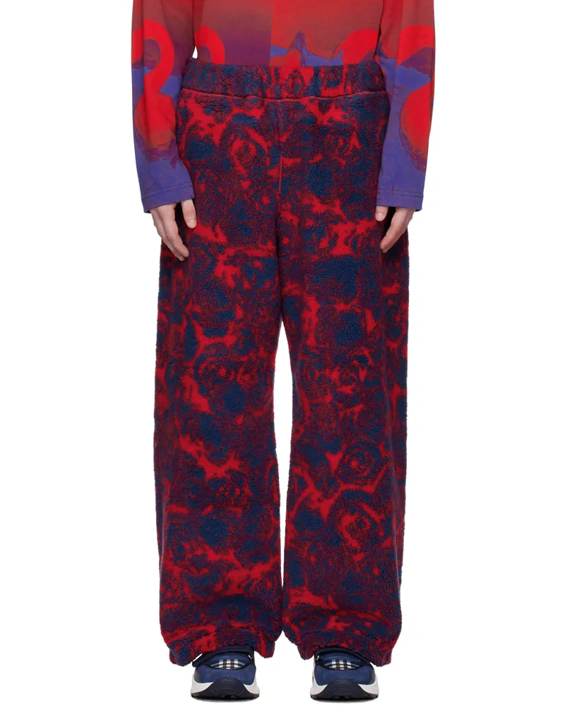 Burberry Red & Blue Rose Trousers Pillar