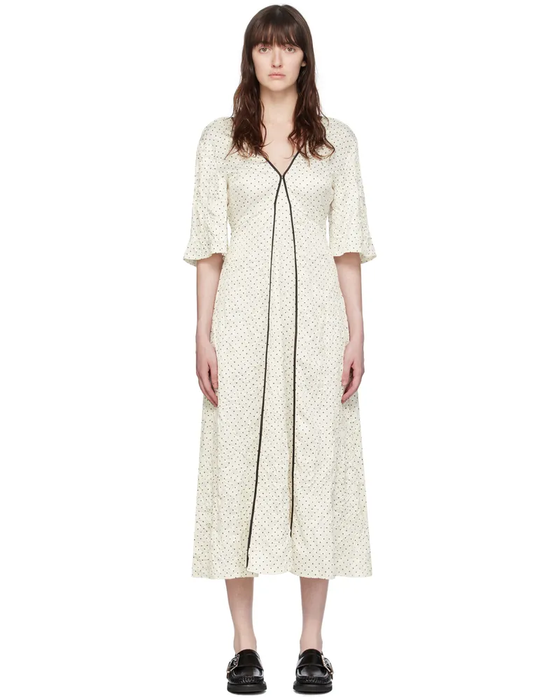 Ganni Off-White Polka Dot Maxi Dress 135