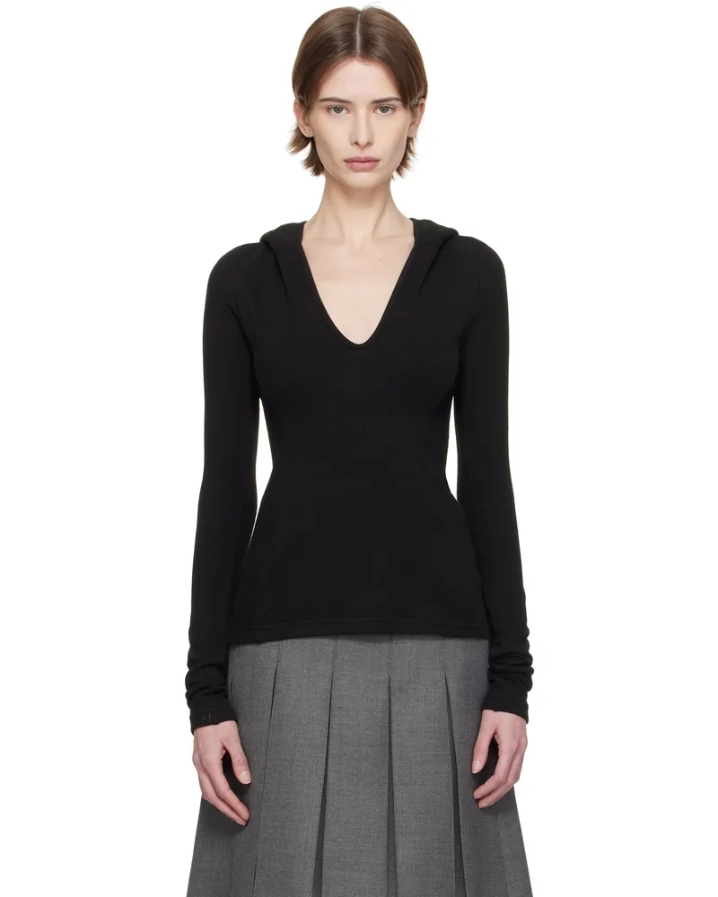 Fax Copy Express Black V-Neck Hoodie Black