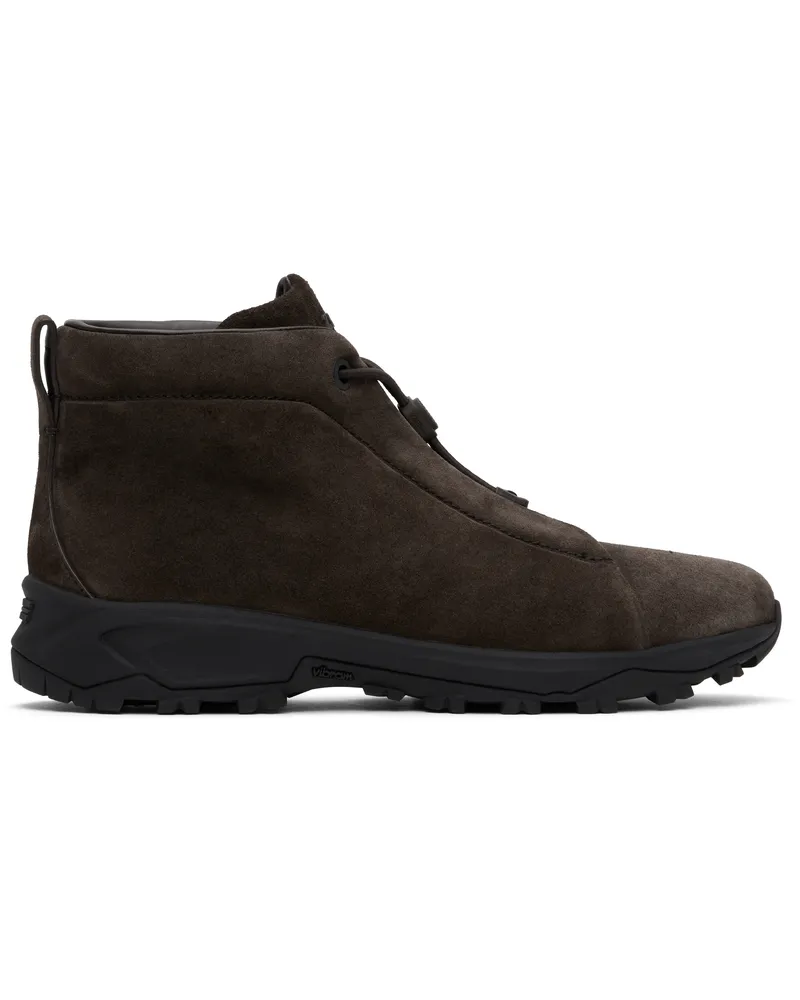 Ermenegildo Zegna Brown Triple Stitch Sneakers Tdm