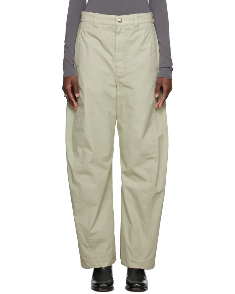 Christophe Lemaire Green Twisted Chino Trousers Sage