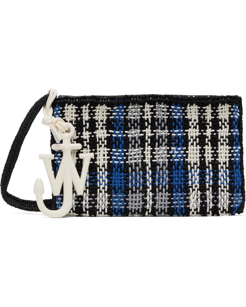 J.W.Anderson Blue & Black Checked Market Bag 843