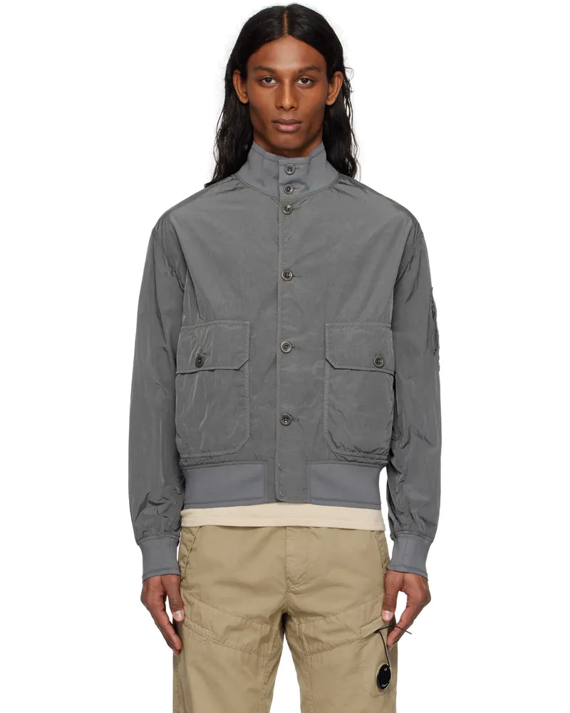 C.P. Company Gray Chrome-R Full Button Jacket 935