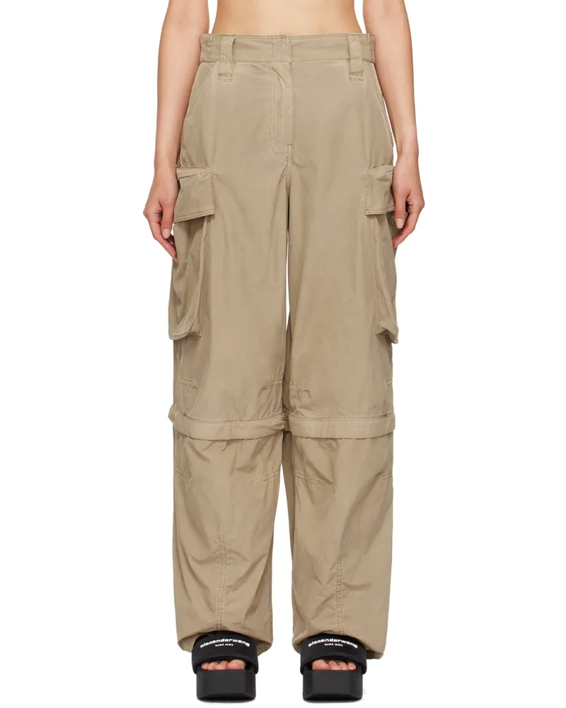 Alexander Wang Beige Oversize Pockets Cargo Pants Safari