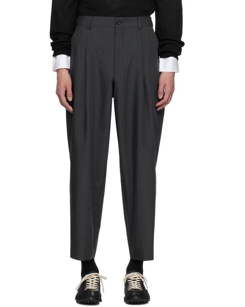 Comme des Garçons Gray Pinstripe Trousers 1