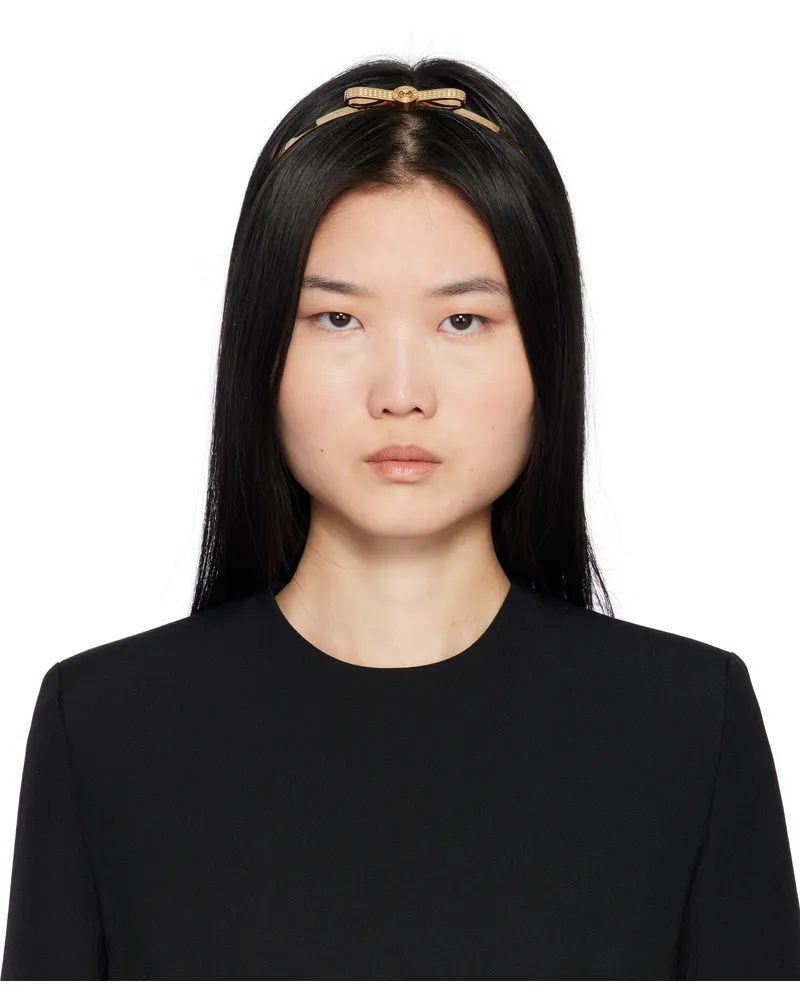 Versace Gold Metal Headband 3j000-versace