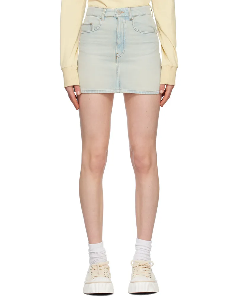 AMI Paris Blue Five-Pocket Denim Miniskirt 448