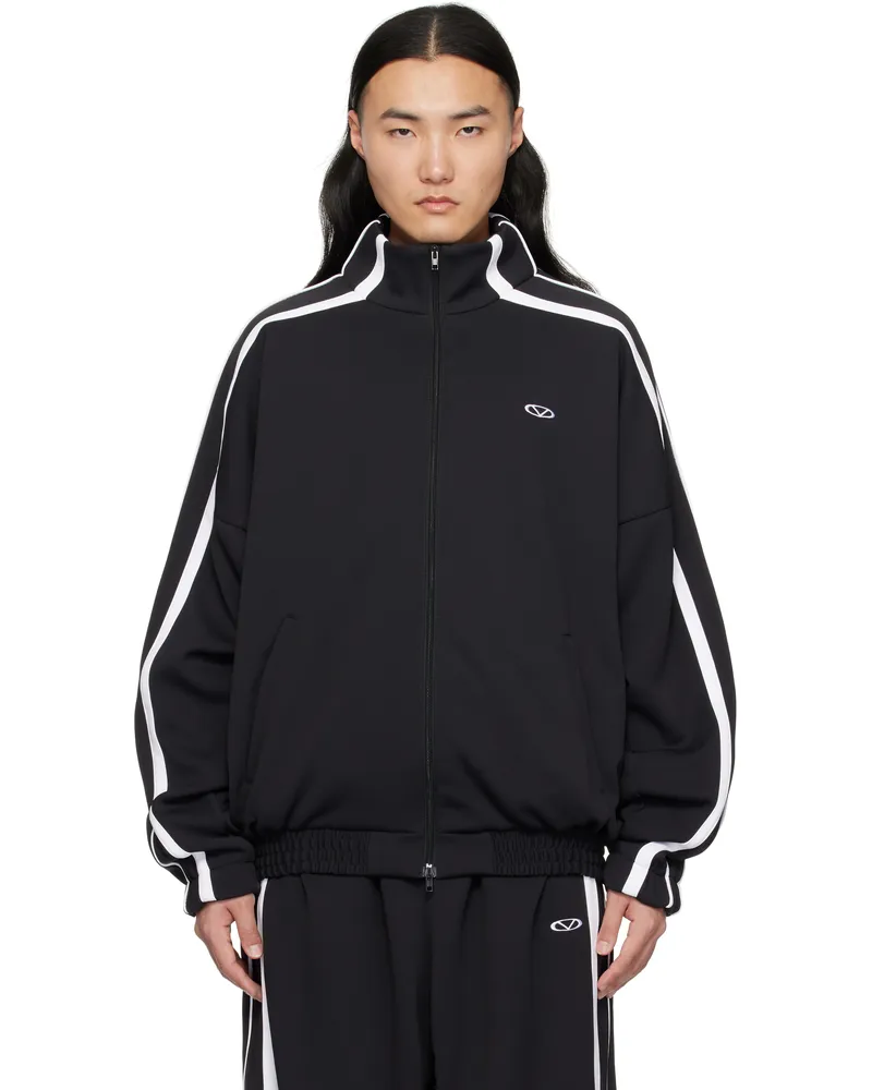VETEMENTS Black & White Oval Logo Gym Jacket Black