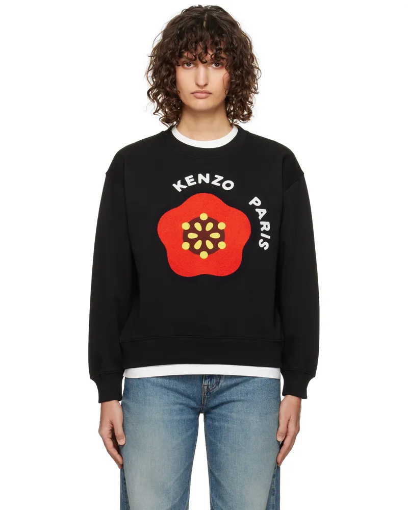 Kenzo Black Kenzo Paris Pop Embroidered Sweatshirt 99j