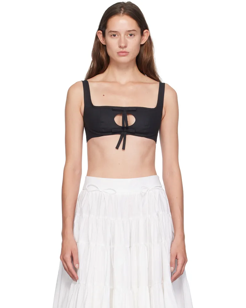 Sandy Liang Black Recess Tank Top 001