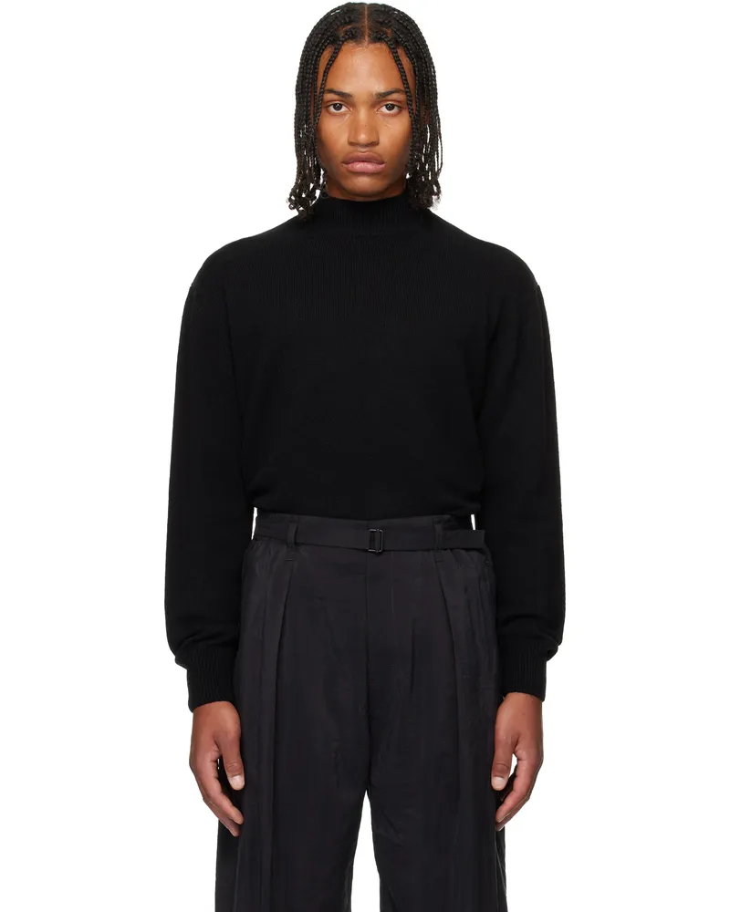 Christophe Lemaire Black Mock Neck Sweater Bk999