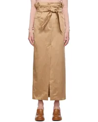 Max Mara Tan Alcade Maxi Skirt Camel