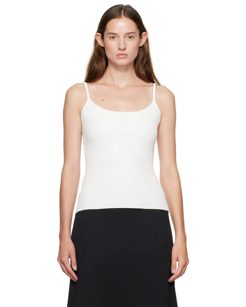 Courrèges White Reedition Rib Knit Tank Top 0001
