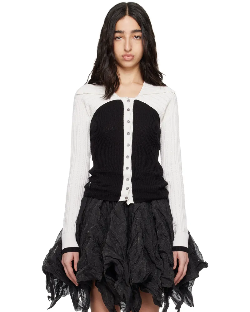 KIKO KOSTADINOV Black & White Rover Knit Cardigan White