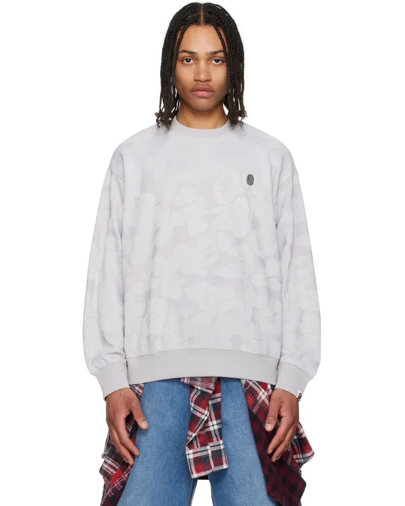 BAPE Gray Solid Camo Jacquard One Point Sweatshirt Gra-gray