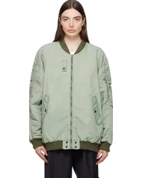 OPEN YY Khaki Oversized Bomber Jacket Khaki