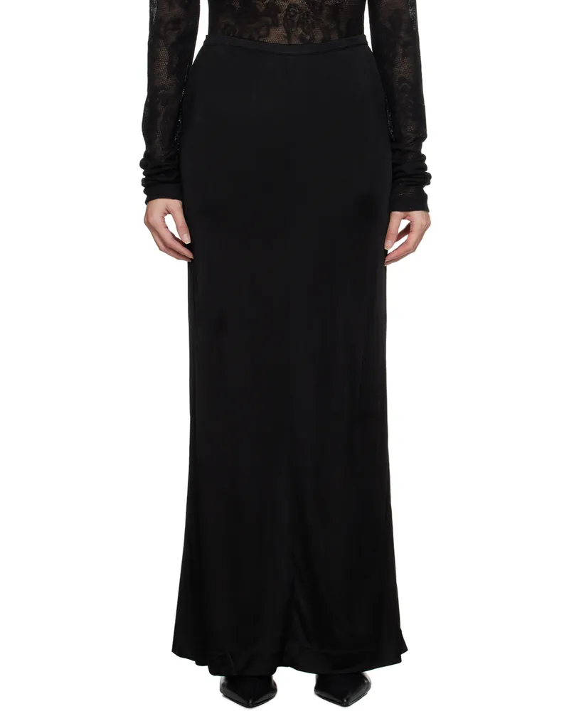 BITE Studios Black Zip Midi Skirt Black