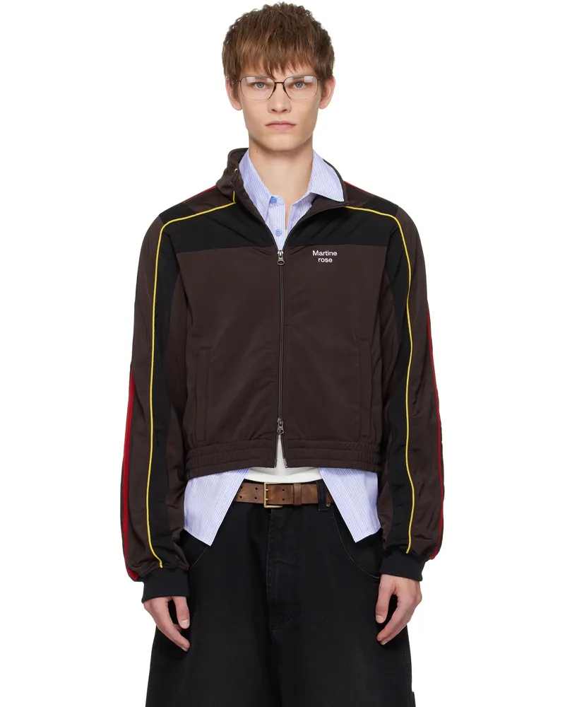 Martine Rose Brown Shrunken Track Jacket Brown